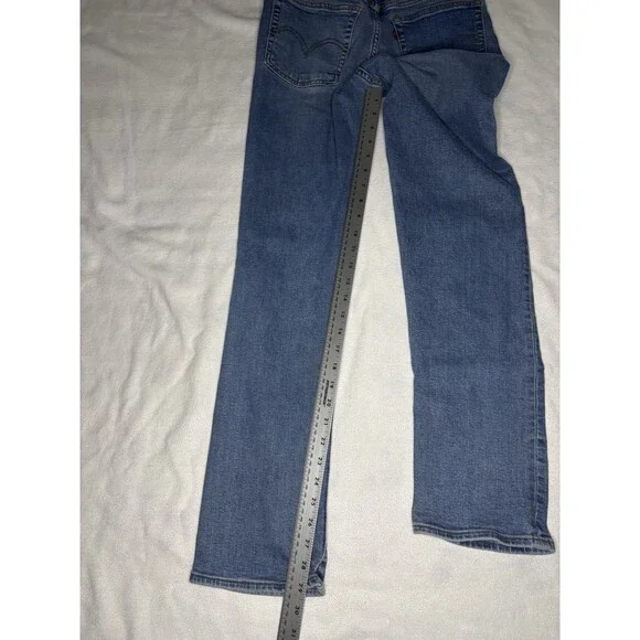 Levi’s Wedgie Straight Jeans Women 29 Medium Blue Wash High Rise Button Fly - Picture 9 of 10